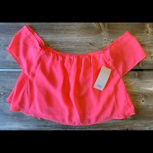 Tobi Bright Pink Off Shoulder Top - Small